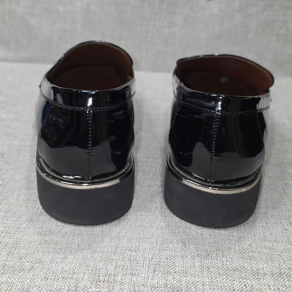 Franco Sarto Carolynn Black Patent Tassel Lug Sole Platform Loafers - Picture 6 of 9
